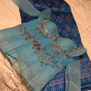 Light Blue Cambodian Two-Piece Outfits — Perfect for Weddings, Parties, and Temple Days